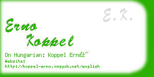 erno koppel business card